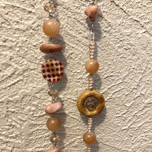 NEW! Krizia Jewelry Necklace Polished Stone & Beaded Knotted Twine 36” Slip On - Picture 3 of 8